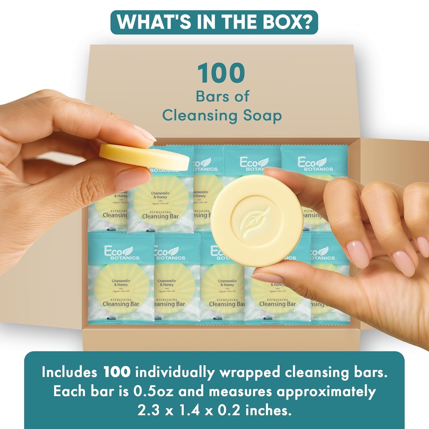 Chamomile Scented Mini Soap Bars | 100 Count Individually Wrapped Convenience