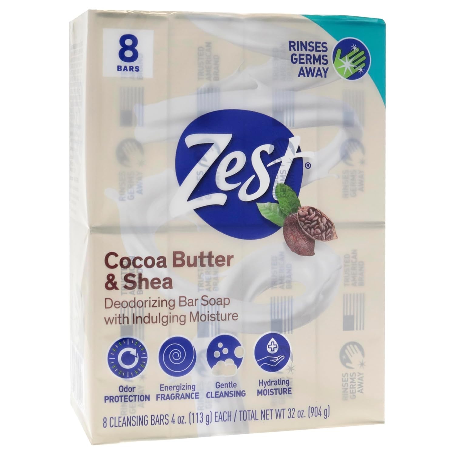 Cocoa Butter and Shea Cleansing Soap – 8 Bars for Silky Smooth, Hydrated Skin