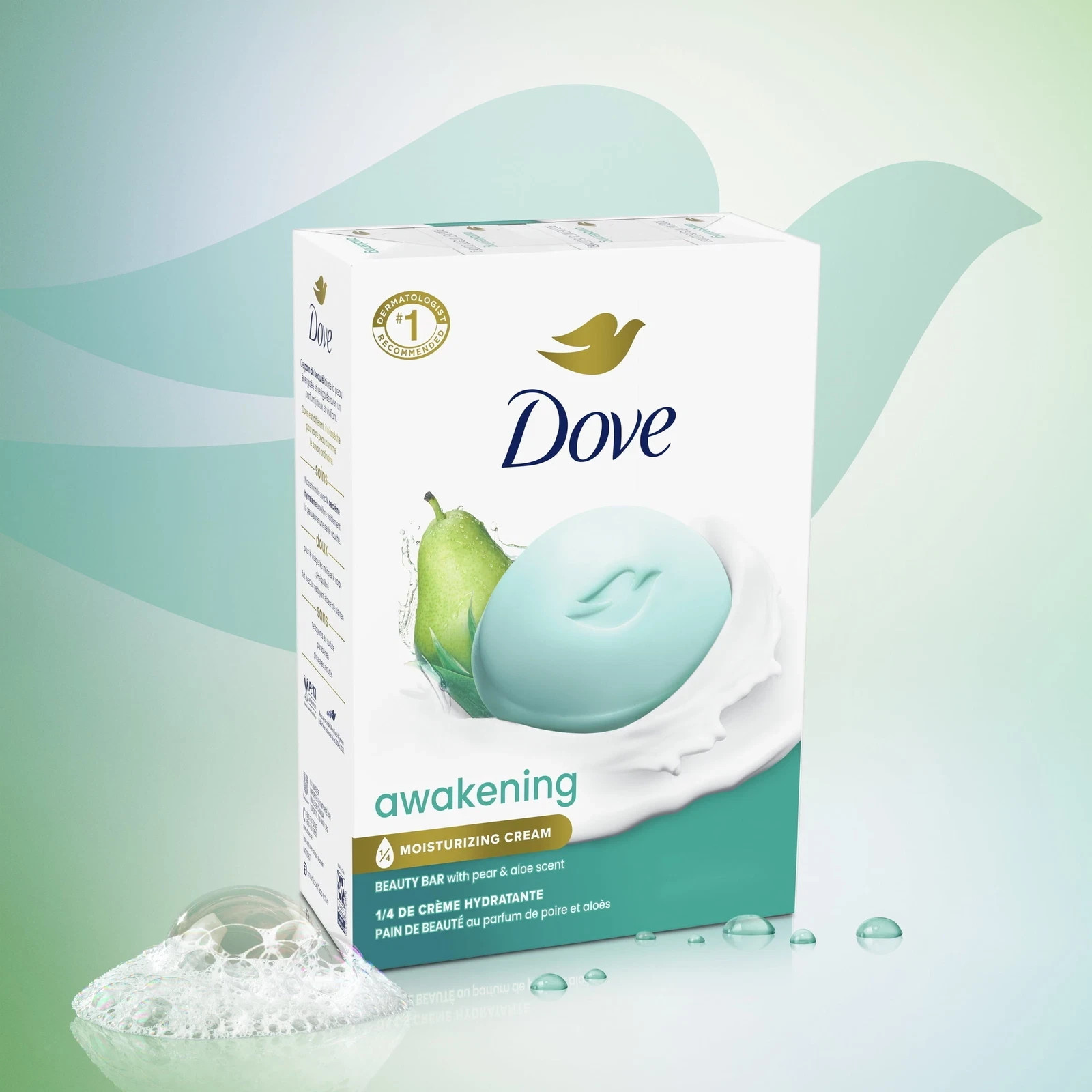 Dove Beauty Bar Soap for Women Awakening Pear & Aloe All Skin, 3.75 oz 8 Bars