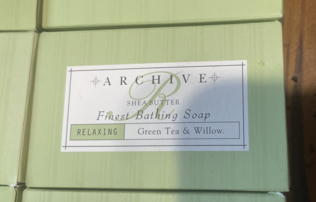 Archive Shea Butter Relaxing Green Tea & Willow Bath Soap – 2 oz Each (Lot of 7)