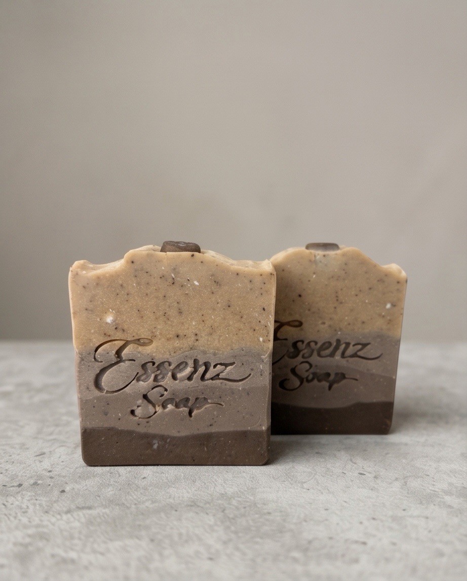Coffee Exfoliante Essenz Soap Body Bar Soap, Beige/Brown Colorblock, Rectangular