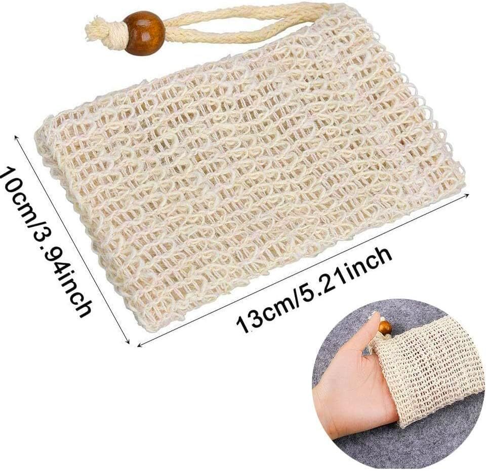 8 Pcs Natural Sisal Soap Saver Bag for Soap Bar Organic Soap Pouch