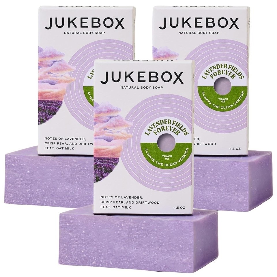 3 JUKEBOX Lavender Fields Forever Bar Soap – 3 Pk Cold Process for All Skin Type