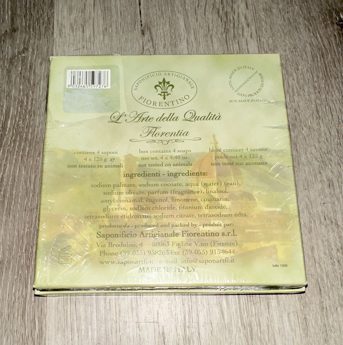Saponificio Artigianale Fiorentino Florentia Soap 4×4.40oz Disc, Fleur