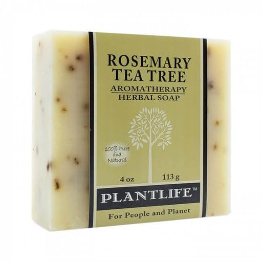 Plantlife Rosemary Tea Tree Bar Soap 4 Ounce Natural Skin Cleaning Agent