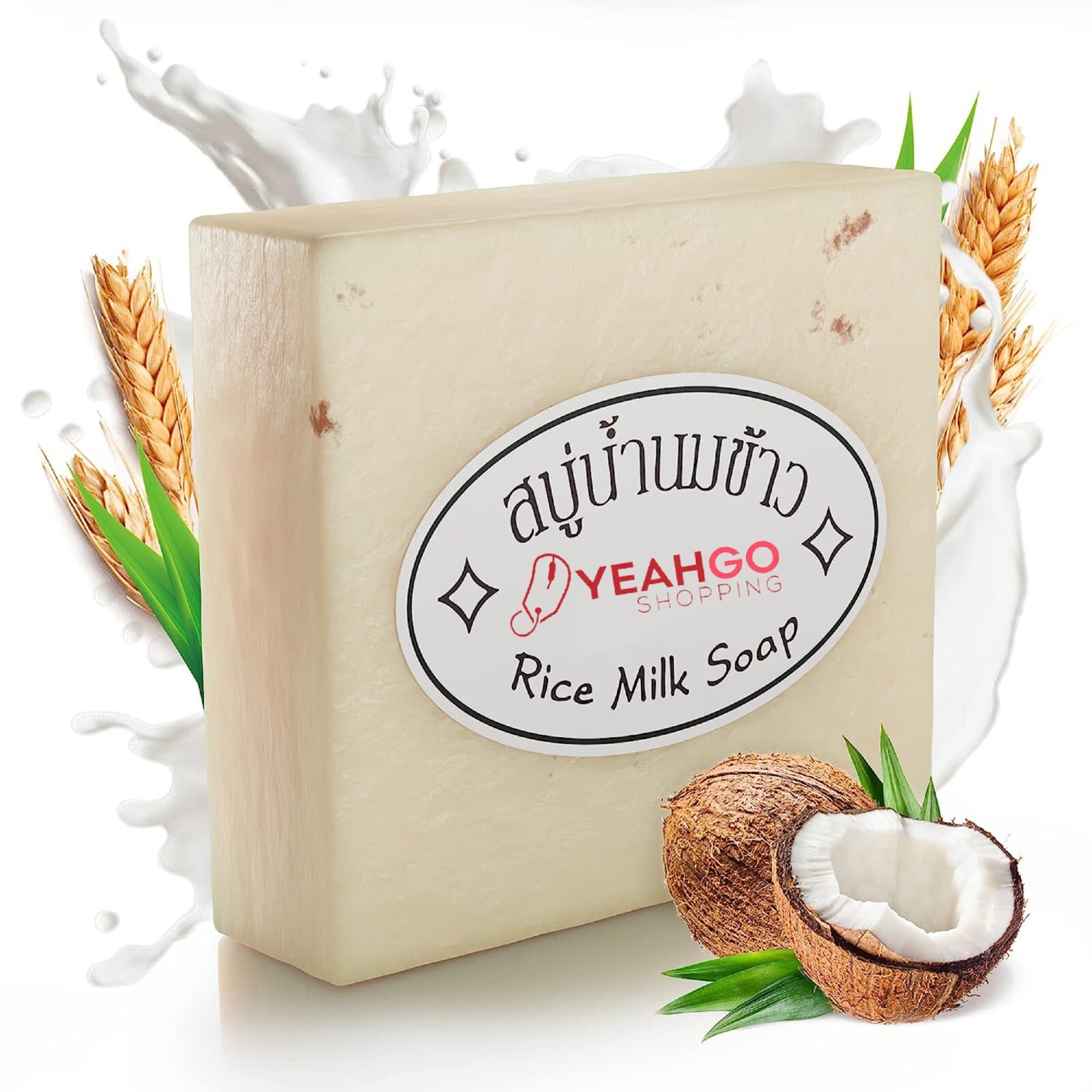 Thailand Rice Milk Soap Bar Original Handmade Gluta Collagen For Face and Body