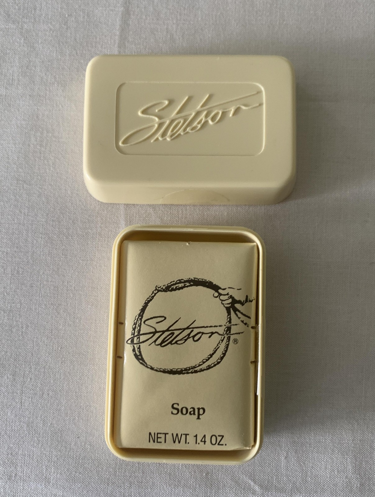 Vintage Stetson Soap Bar 1.4oz Mens Travel Size Beige Case Rectangular Body New