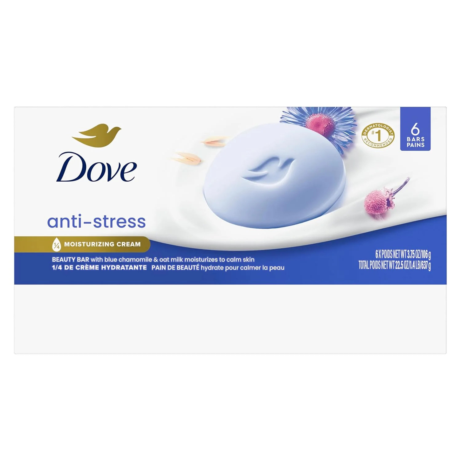 Dove Beauty Bar Gentle Cleanser Anti-Stress Cream Bar Moisturizes To Calm Skin G