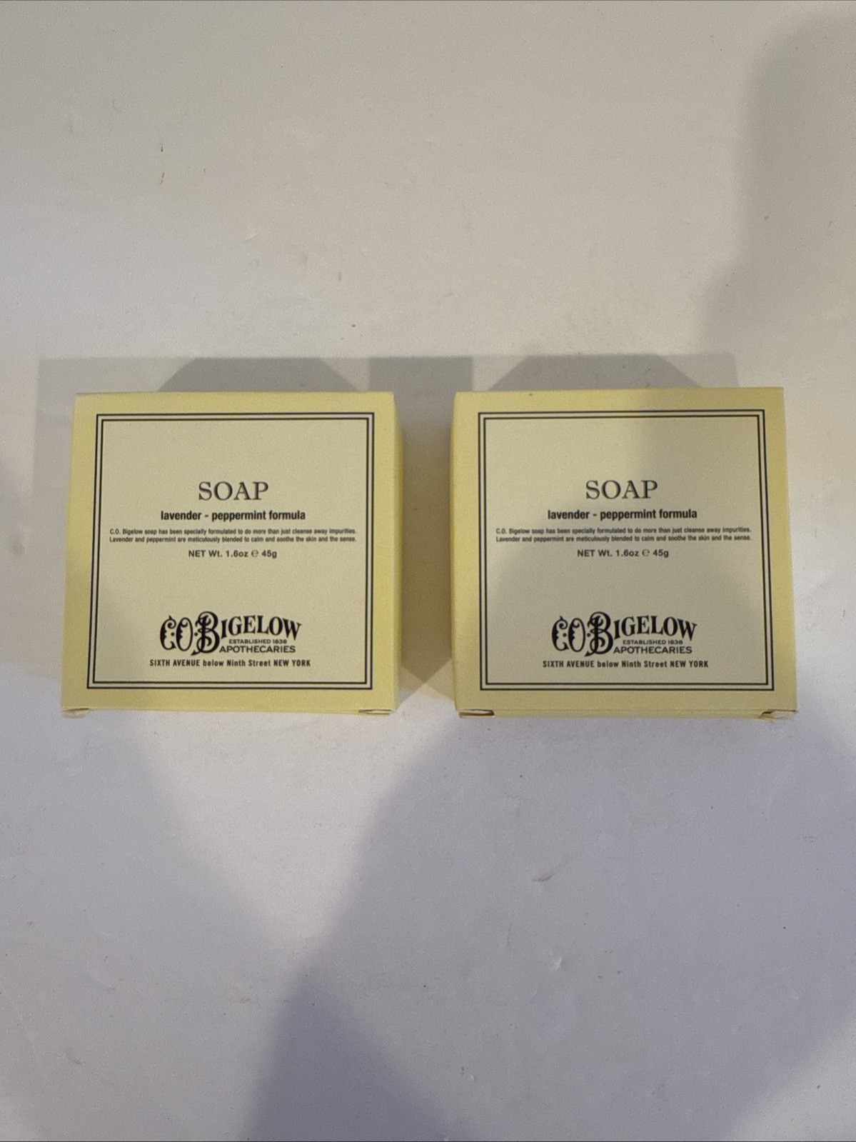 Lot of 2 CO Bigelow Lavender & Peppermint Soap Travel Size 1.5 oz