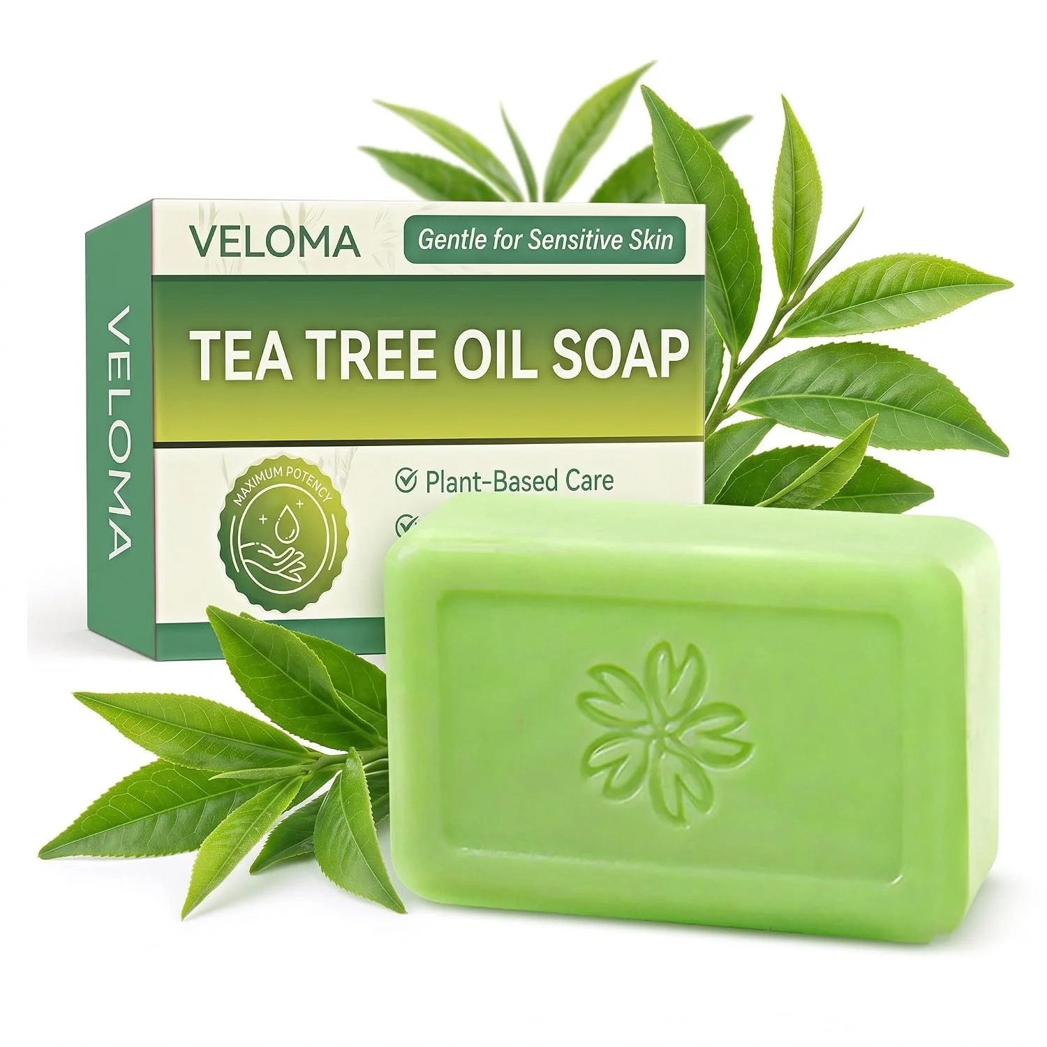 Veloma Antifungal Soap,Veloma Soap,Soothing Tea Tree & Eucalyptus, Deep Pore Cle