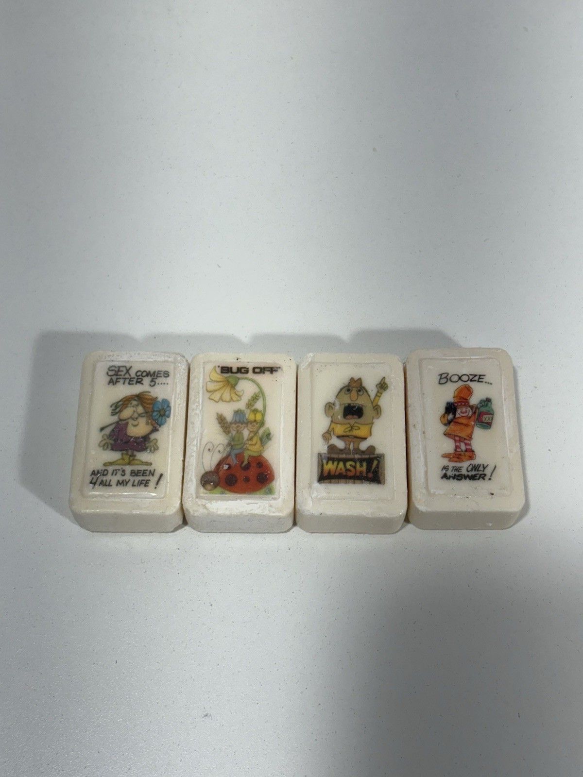 Vintage 4 Bars Katherine Gray Soap Funny Sex After , Bug Off, Wash, Booze Answer