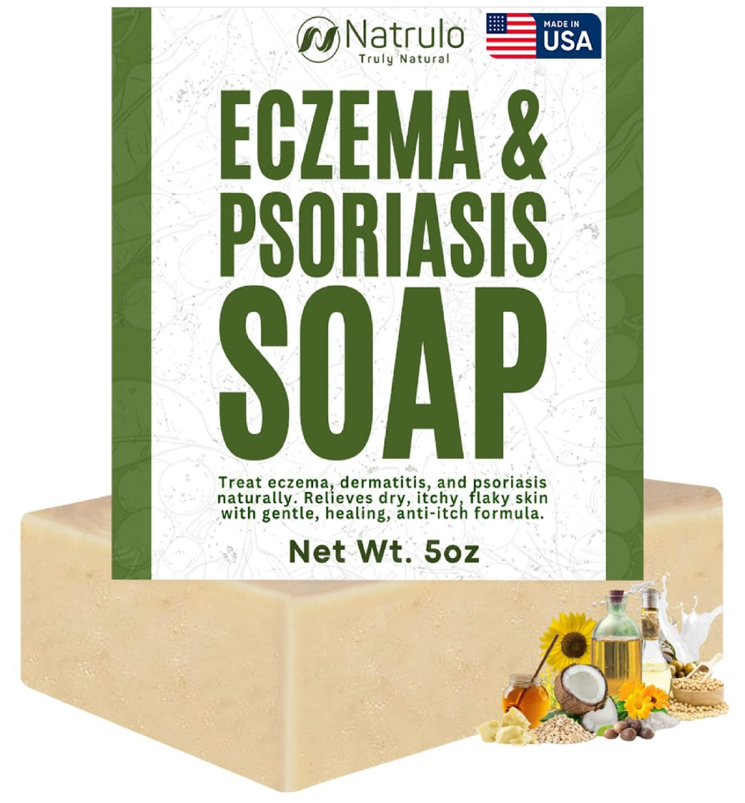 Eczema Soap Bar for Face and Body – All Natural Dermatitis, Psoriasis Treatment