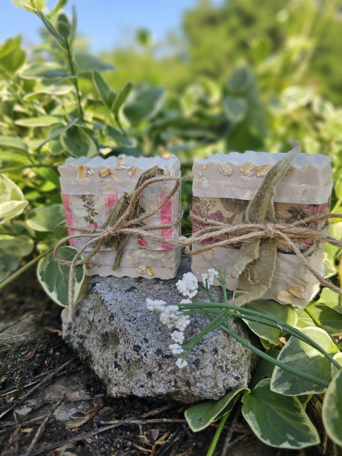 Aloe & Oat Goat Milk Soap, Handmade, Homestead, Rustic, Vitamin E, Raw Honey