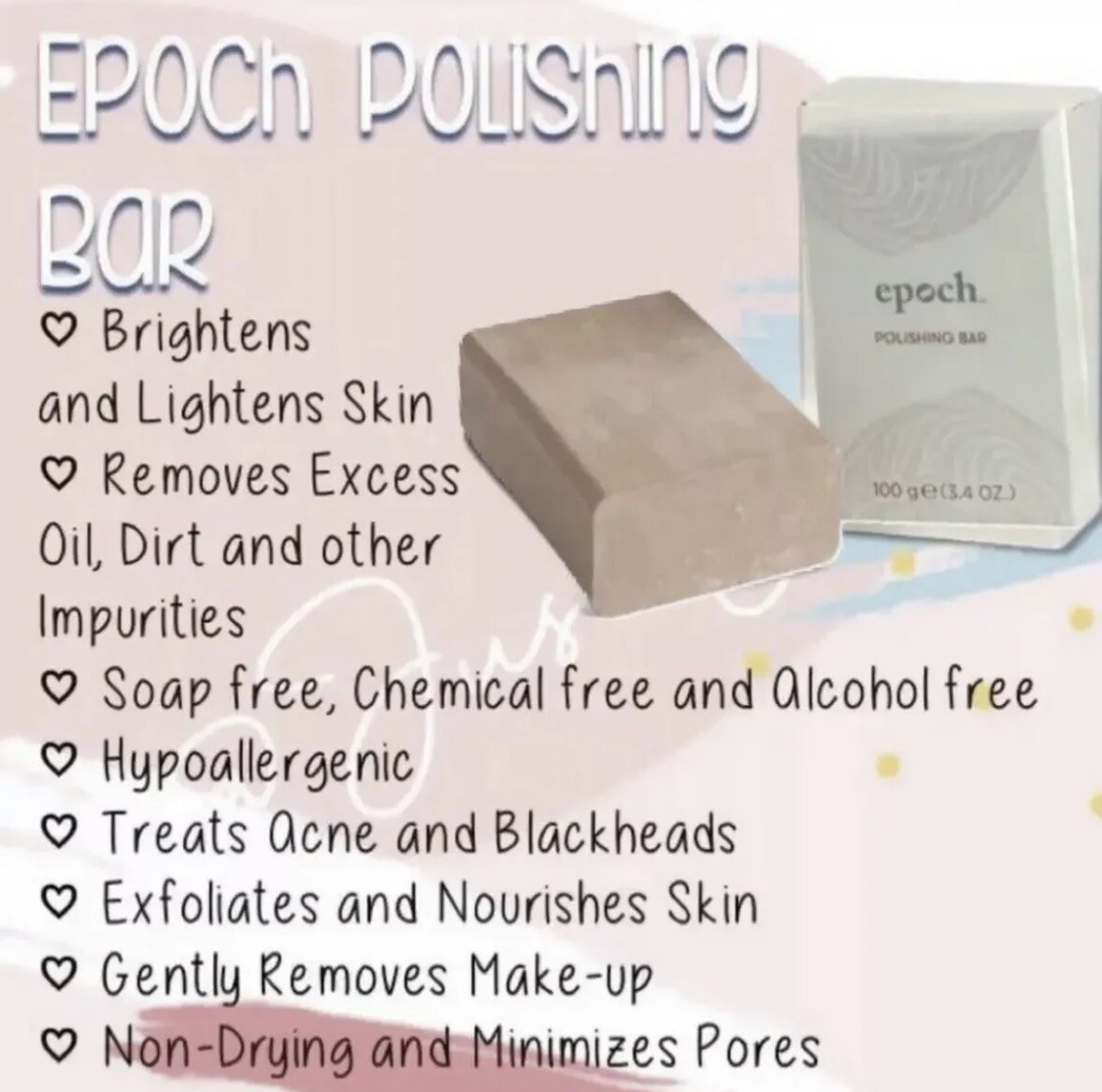 Nu Skin Epoch Polishing Bar soap 3.4 oz 3-PACK Safety-Allergy-DMD Tested!