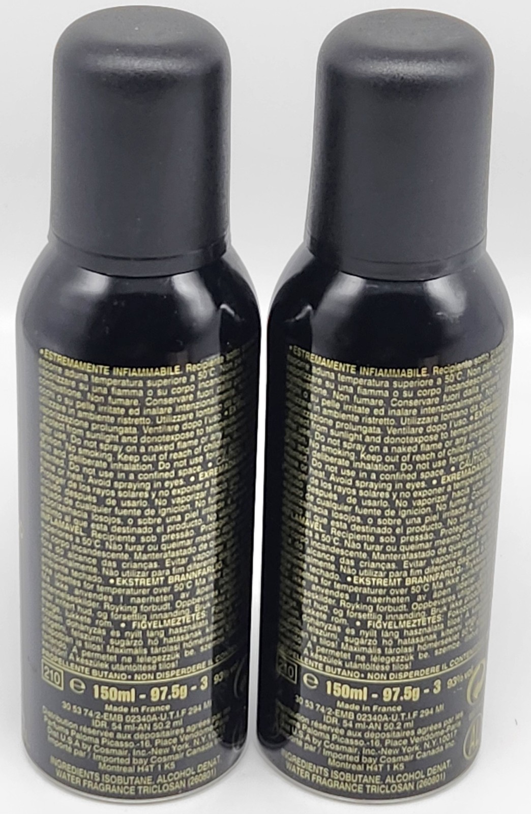 Paloma Picasso Perfumed Deodorant Spray For Women 2 x 3.4 fl oz Unbox,Top Broken
