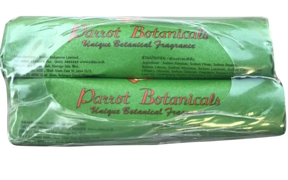 6 Bars – Thai Herbal Parrot Unique Botanical Fragrance (Green) Bar Body Soap 60G