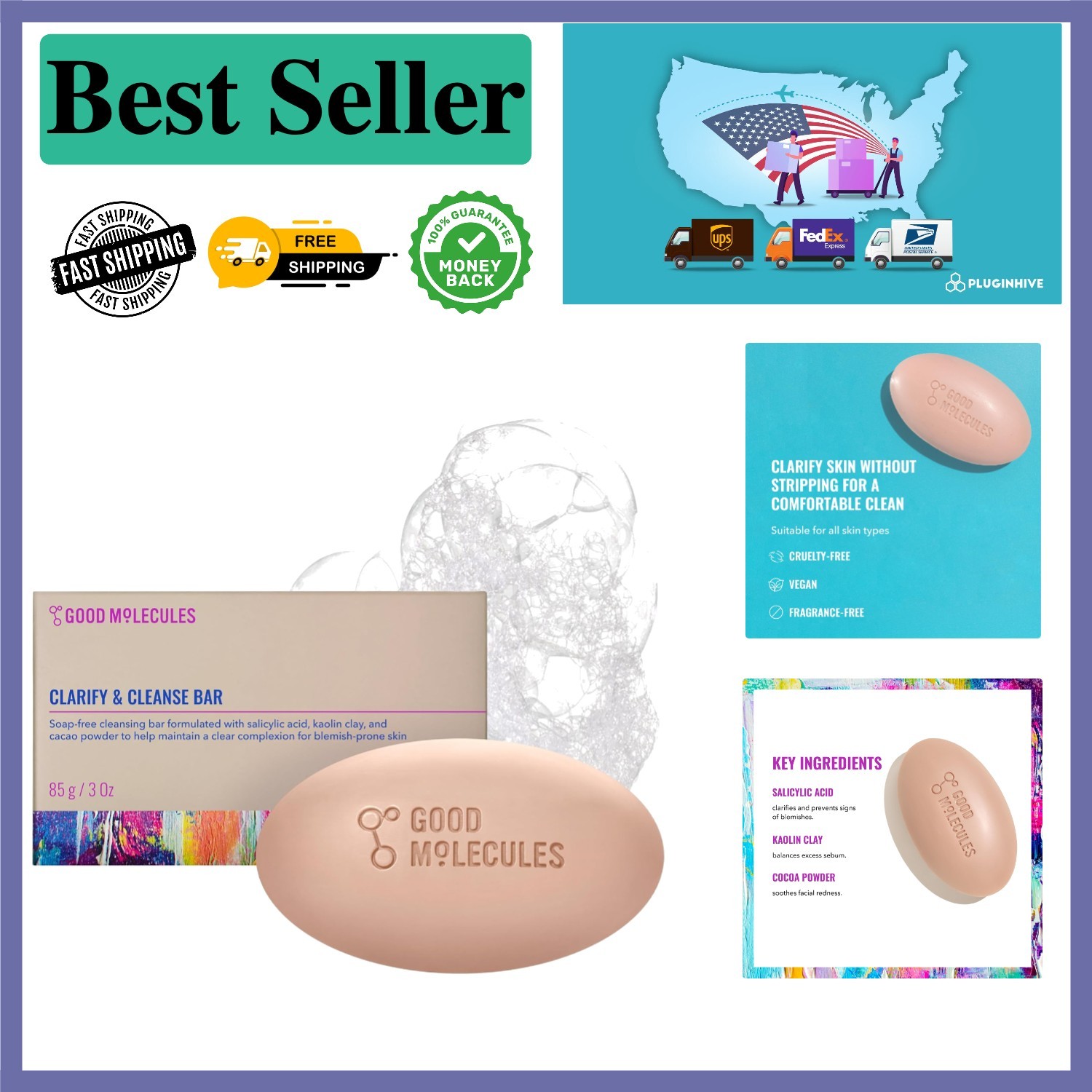 Salicylic Acid Cleanser Bar – Daily Use for All Skin Types – 3.15oz