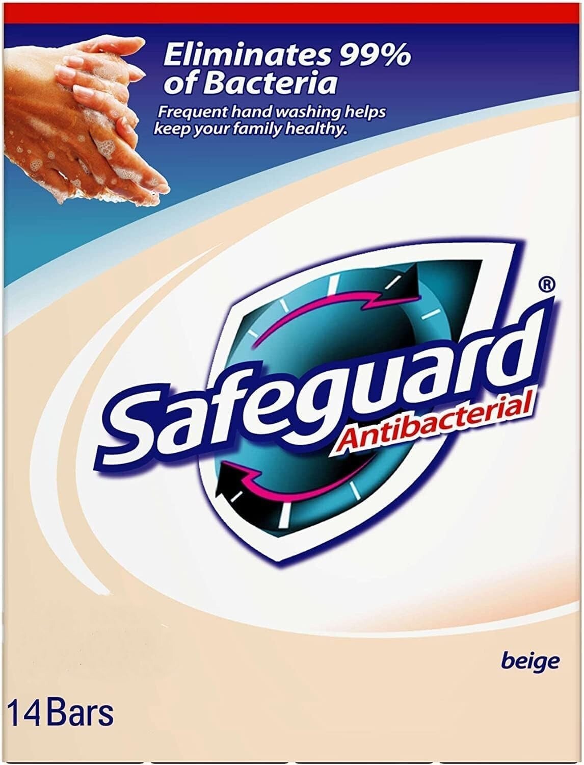 Safeguard Antibacterial Deodorant Bar Soaps Beige Color 4 oz Each 14 Bars