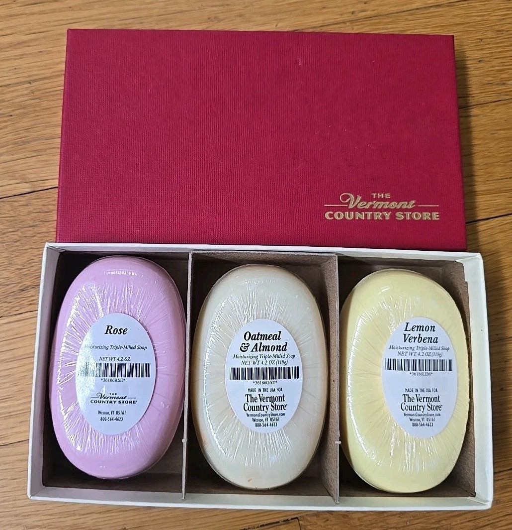 The Vermont Country Store 3-Pack Bar SOAP SAMPLER 4.2 oz each – NEW