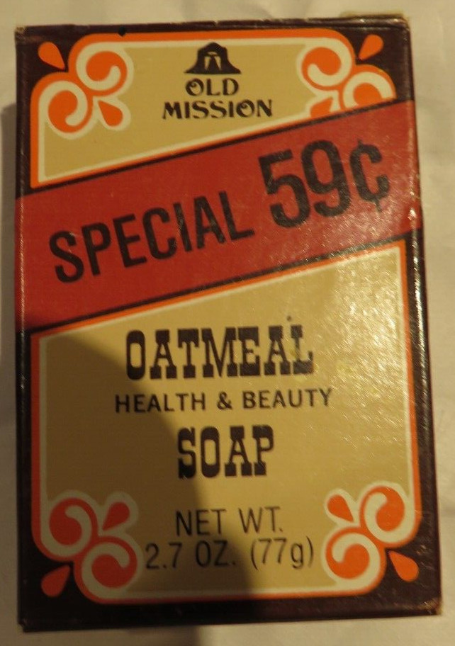 Vintage Old Mission-Health and Beauty Oatmeal Soap 2.7 OZ each Made in CA USA