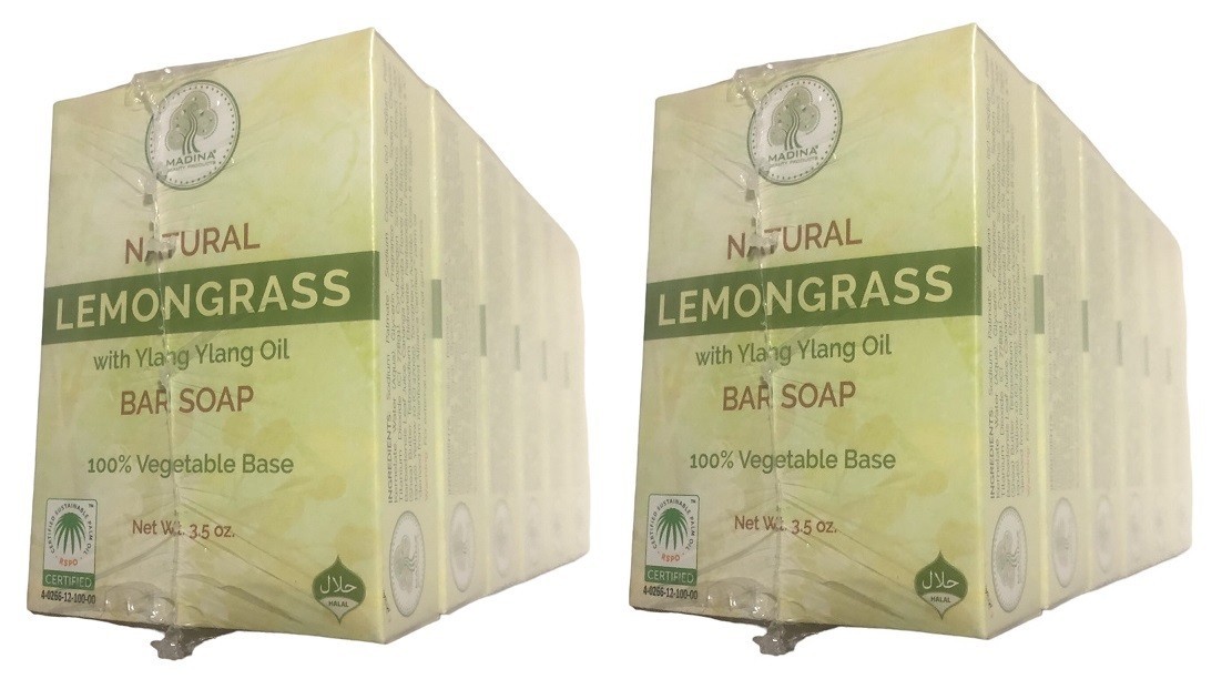 12 Bars – Madina lemongrass 100% Vegetable Base Soap 3.5 oz