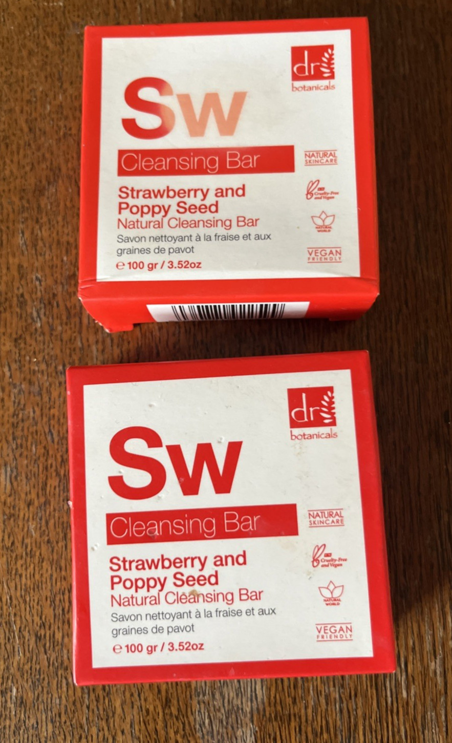 Dr Botanicals Sw Cleansing Bar Strawberry and Poppy Seed 3.52 oz NIB 2 Bars!