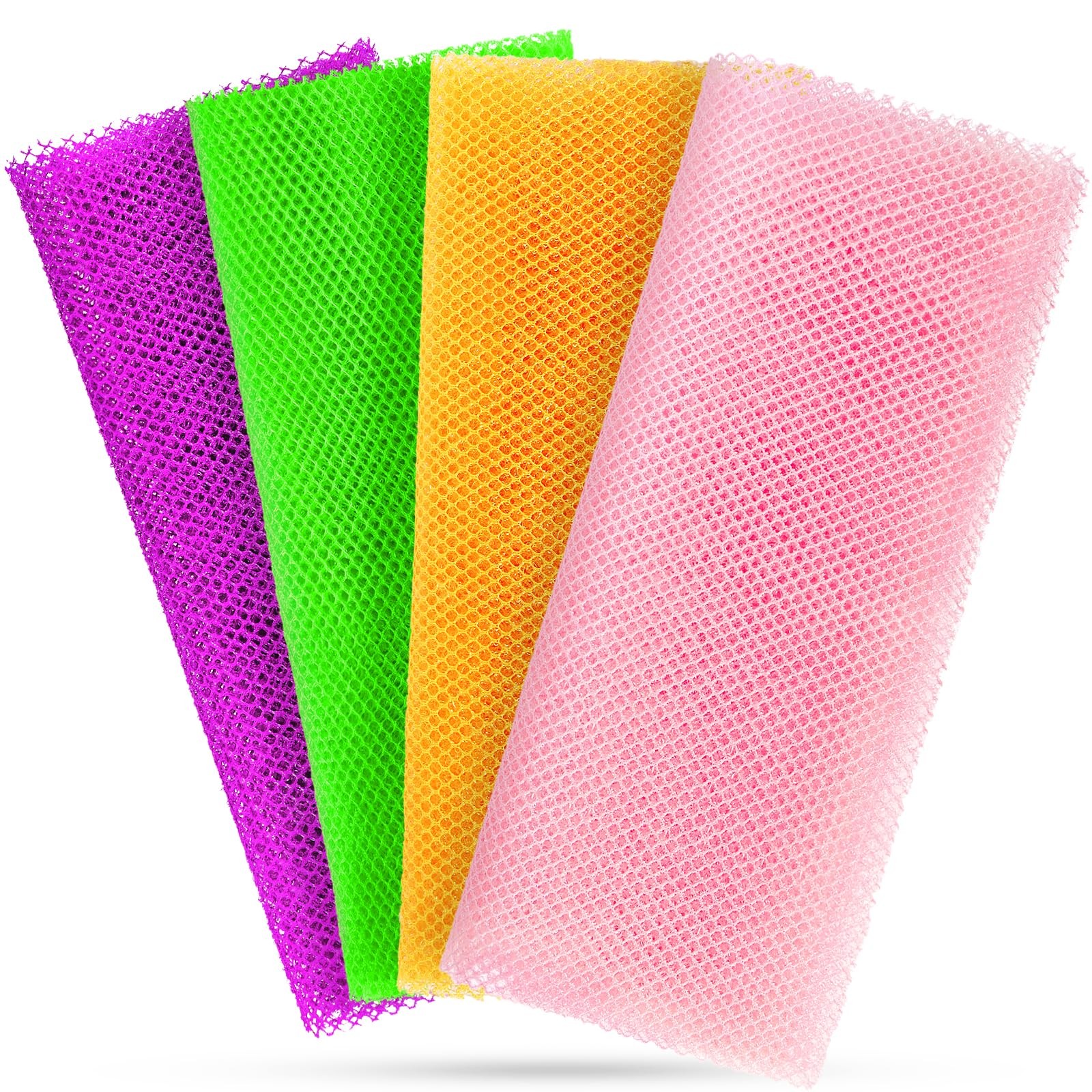African Net Sponge for Deep Body Scrubbing Exfoliating Mesh Scrubber Orange