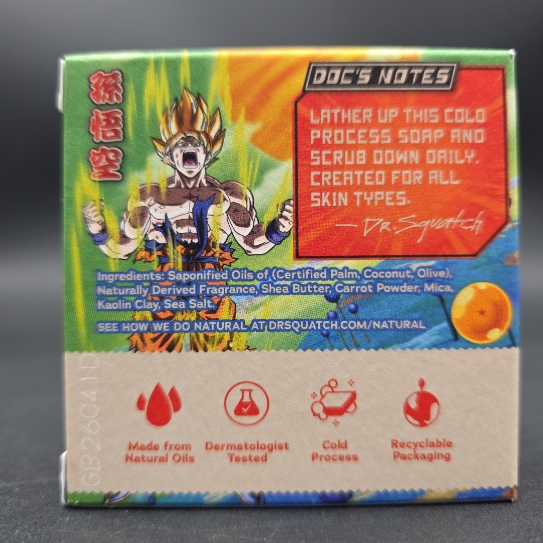 Dr. Squatch Ltd Ed. Dragon Ball Z Super Saiyan Surge Soap Zero Grit 5oz