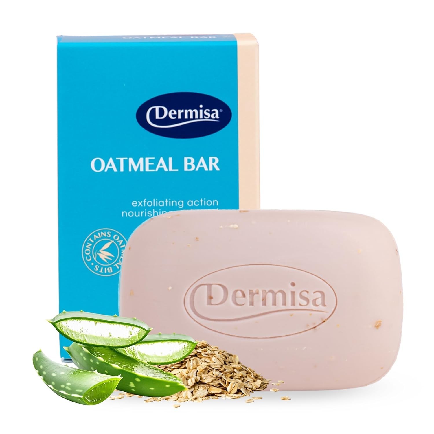 Oatmeal Exfoliating Soap Bar with Aloe Vera – Nourishing 3 oz for All Skin Types