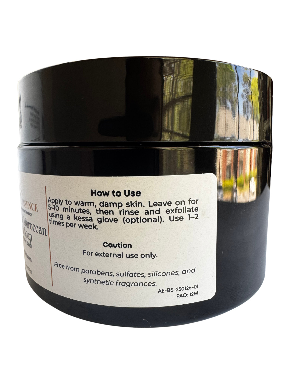 Traditional Moroccan Black Soap – Olive Oil Hammam Paste for Exfoliation