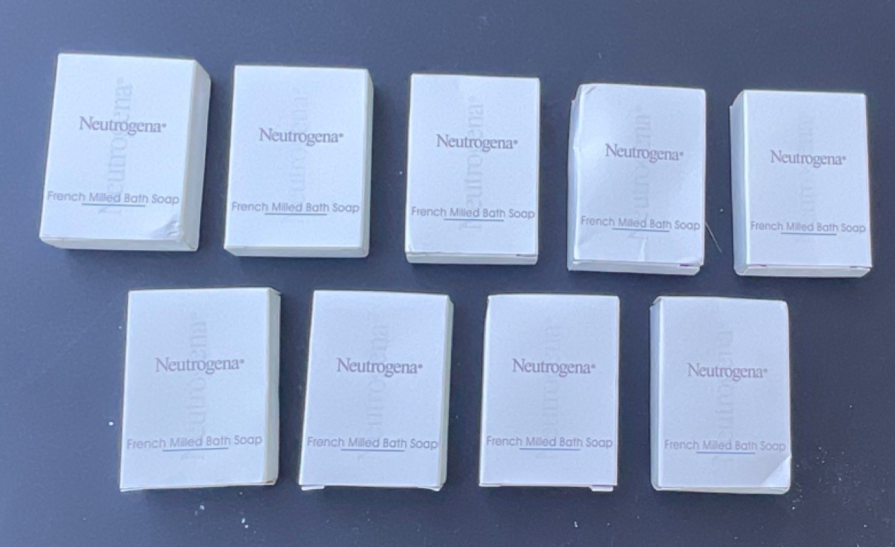Neutrogena French Milled Soap Bar Lot of 9 White Rectangular Unisex Body wash !!