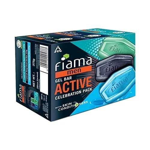 Fiama Men Gel Bar Active Pack 3x125g Charcoal Grapefruit Soap All Skin Types