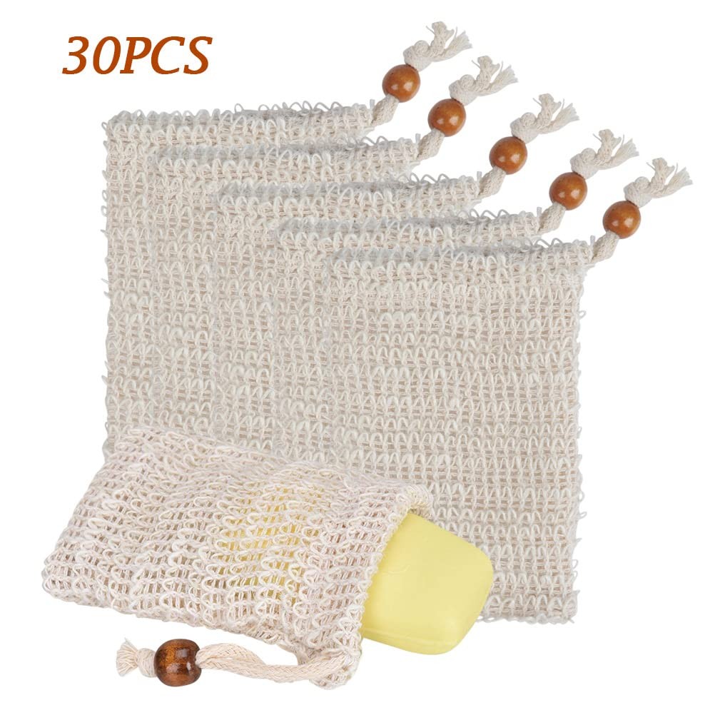 “N/A” OTYMIOW 30 Pack Soap Bags for Soap Bars Soap Saver Pouch Soap Sock Soap…