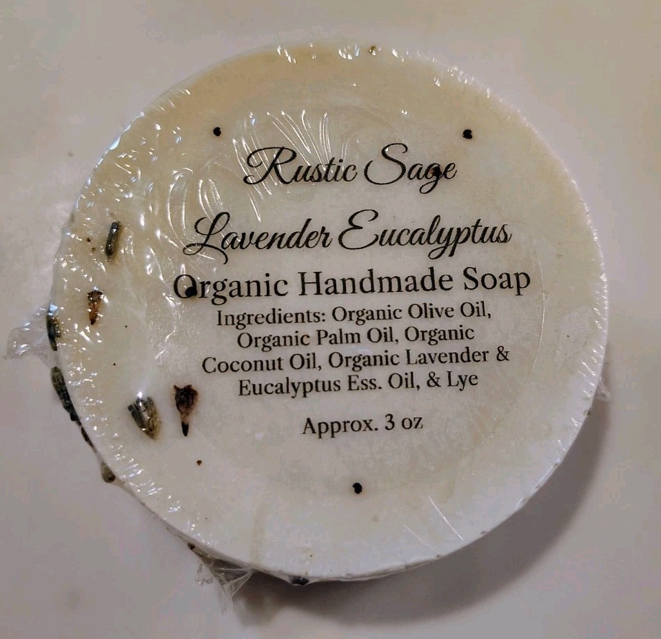 100% Organic Handmade Lavender Eucalyptus, Approx. 3 oz(SOAP DISH NOT INCLUDED!)