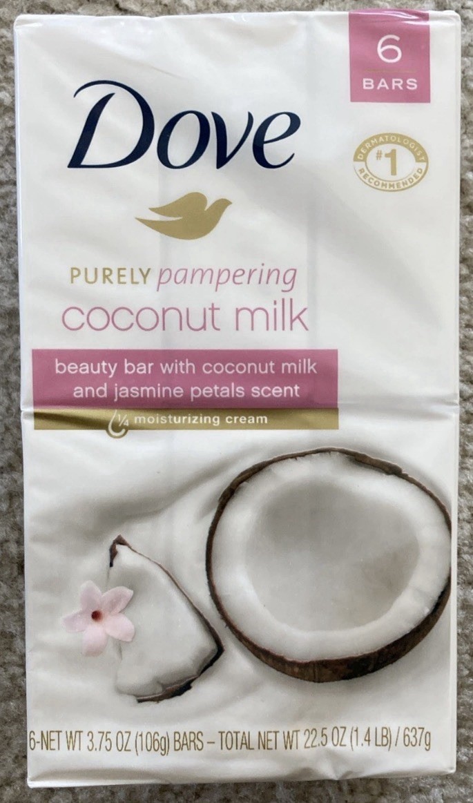 Dove Purely Pampering Coconut Milk & Jasmine Petals Scent 4 OZ 6 Bars