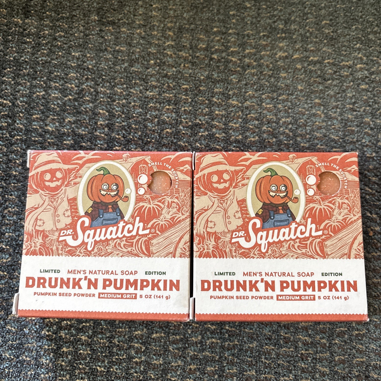 2 Pack Dr. Squatch Drunk’n Pumpkin Drunkin Bar Soap Medium Limited Edition RARE