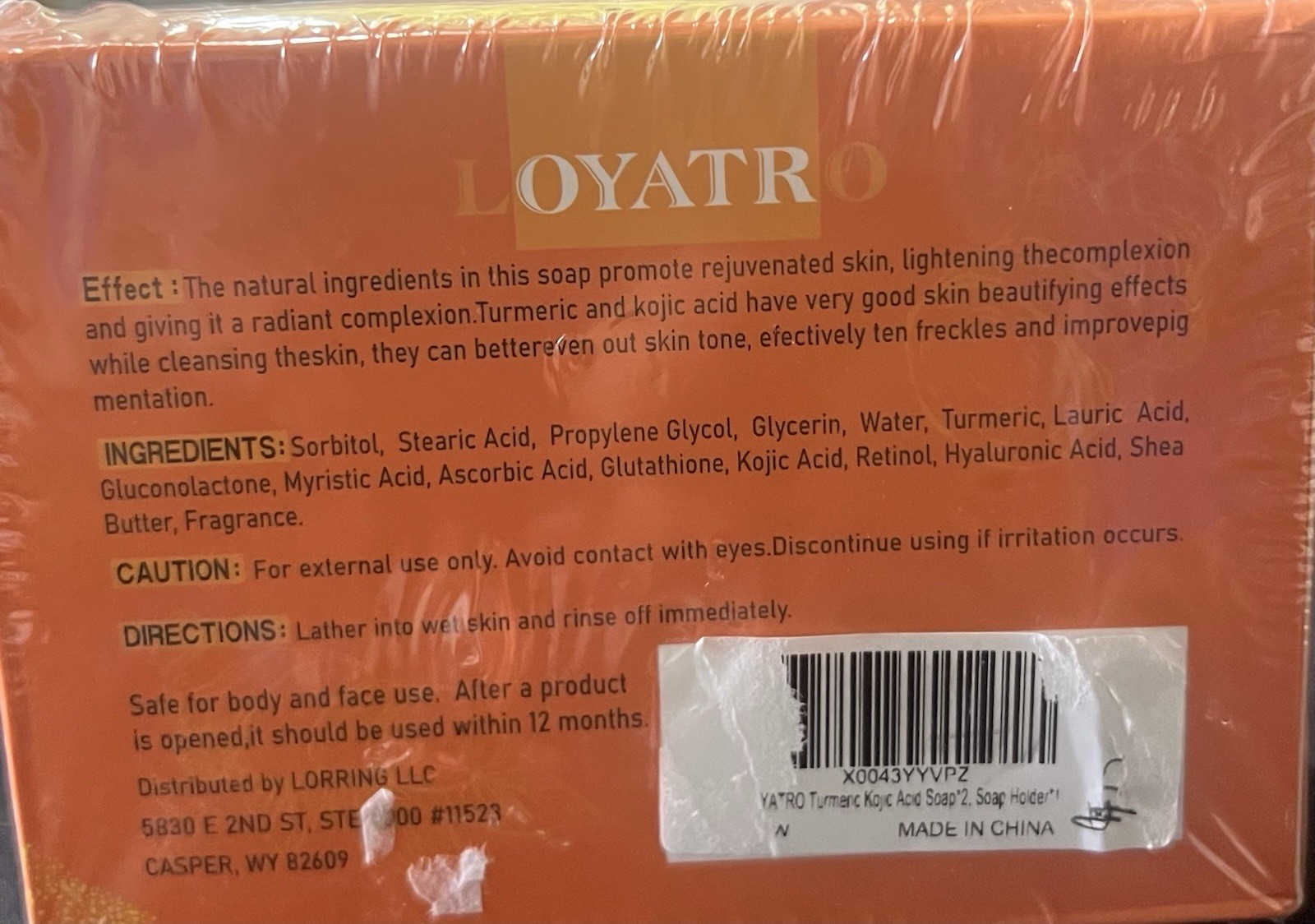 Loyatro Kojic Acid Skin Beauty Soap – Turmeric Glutathione Natural -100g