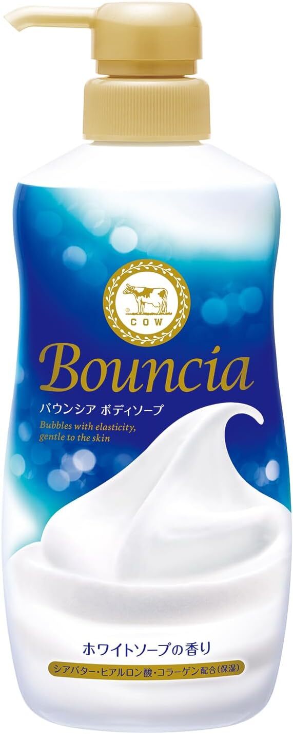 Cow Brand Bouncia Body Soap White Soap 480 ml Dense Foam Moisturizing
