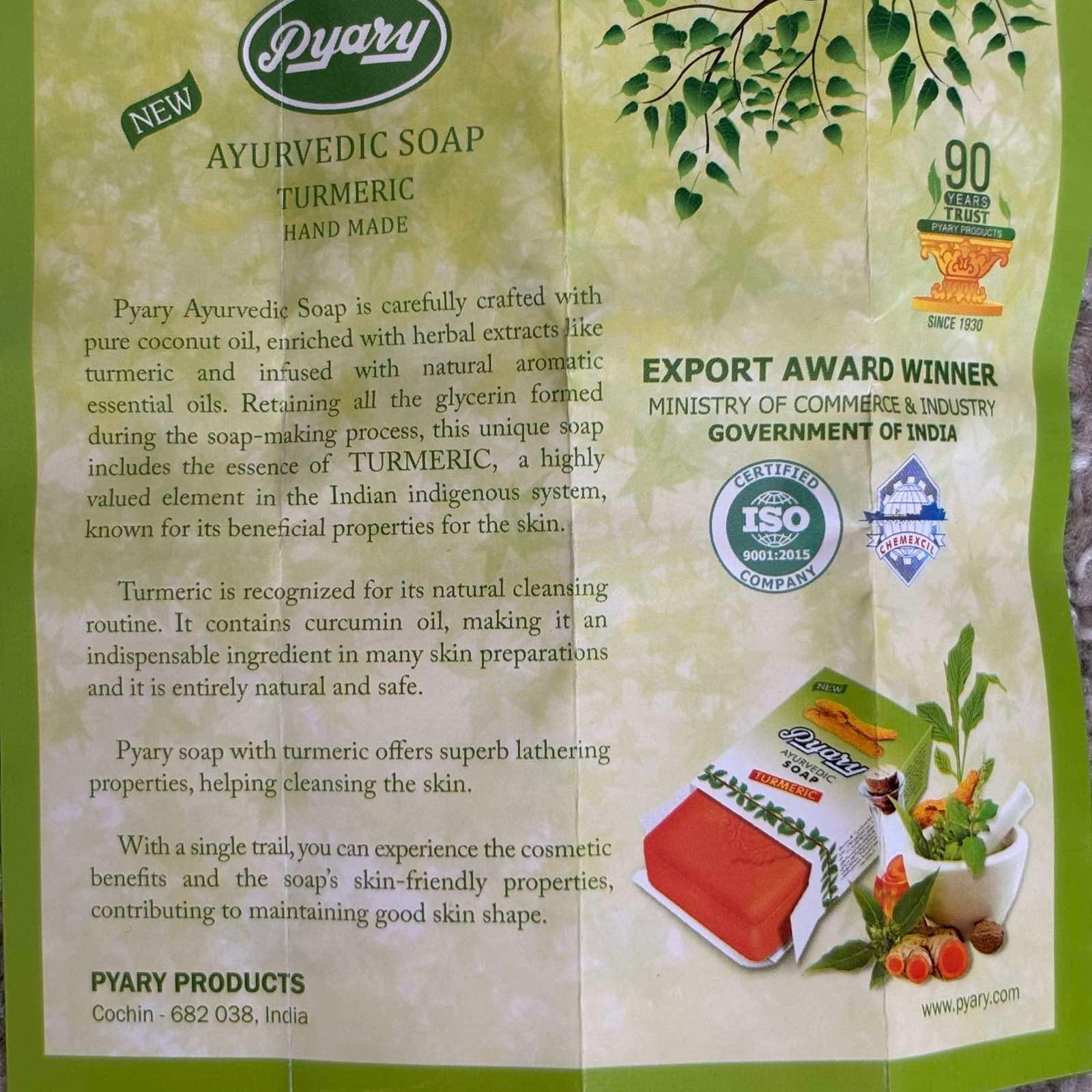 Pyary Ayurvedic Turmeric Soap Bar Soap