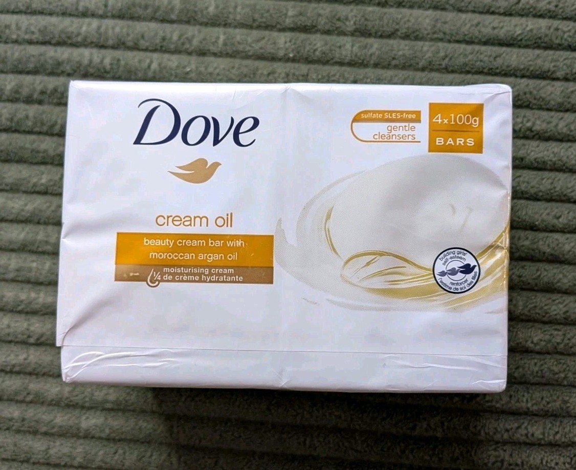Dove NOURISHING Cream Beauty Bar Soap Moroccan Argan Oil 4 Pack 100g