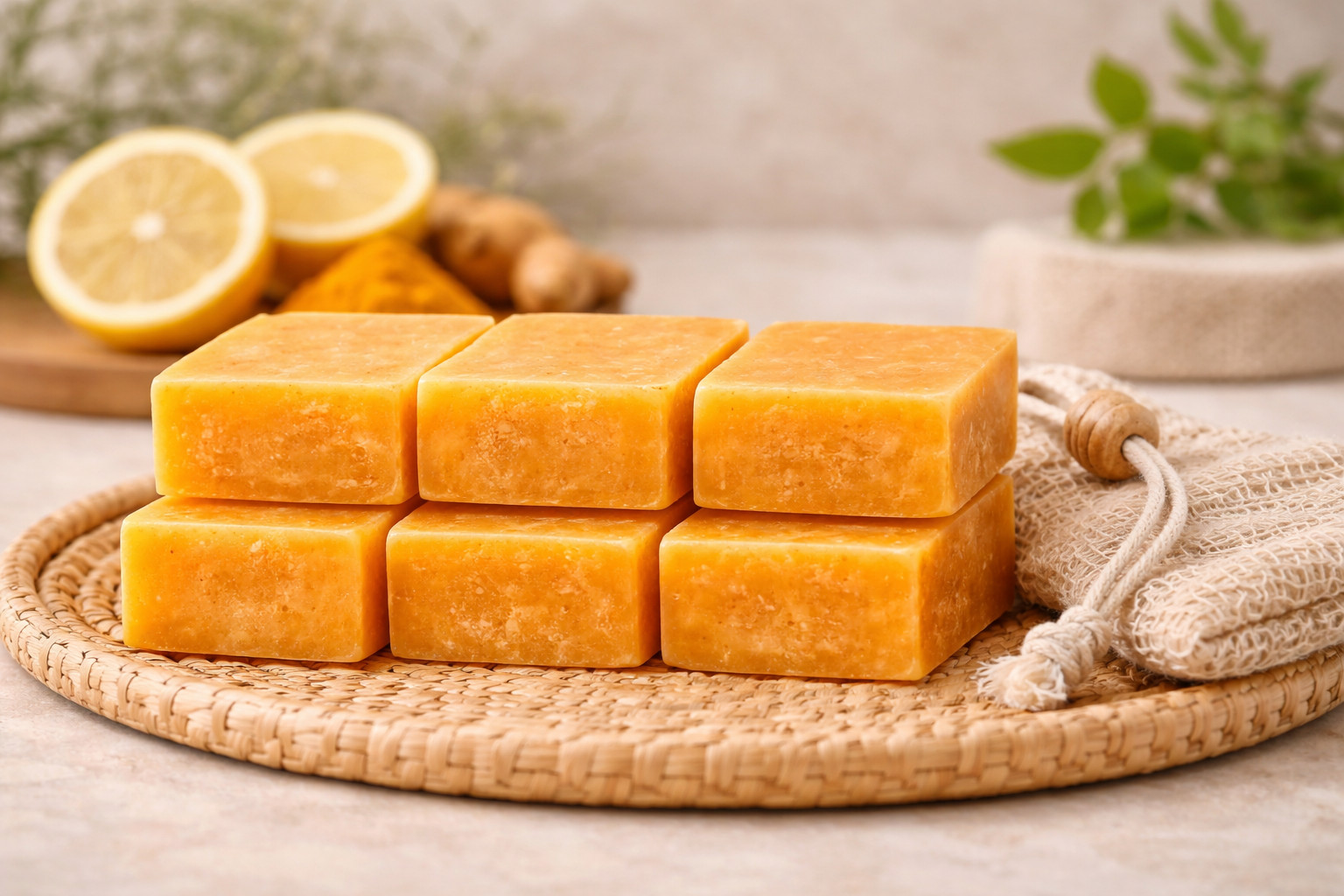 Lemon Turmeric & Kojic Soap for Fresh, Even-Looking Skin – 6 Bars