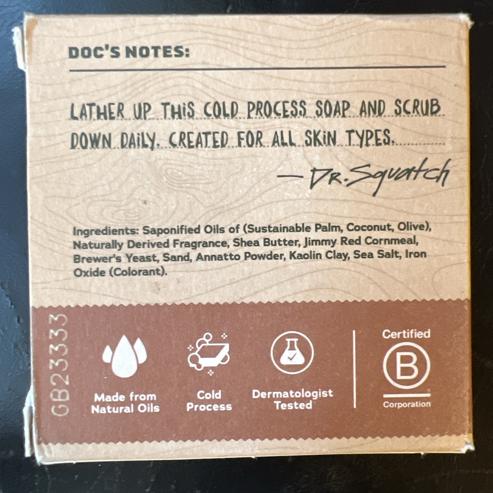 Lot of 3 DR. SQUATCH MEN’S NATURAL SOAP BAR 5oz Each Wood Barrel Bourbon Scent