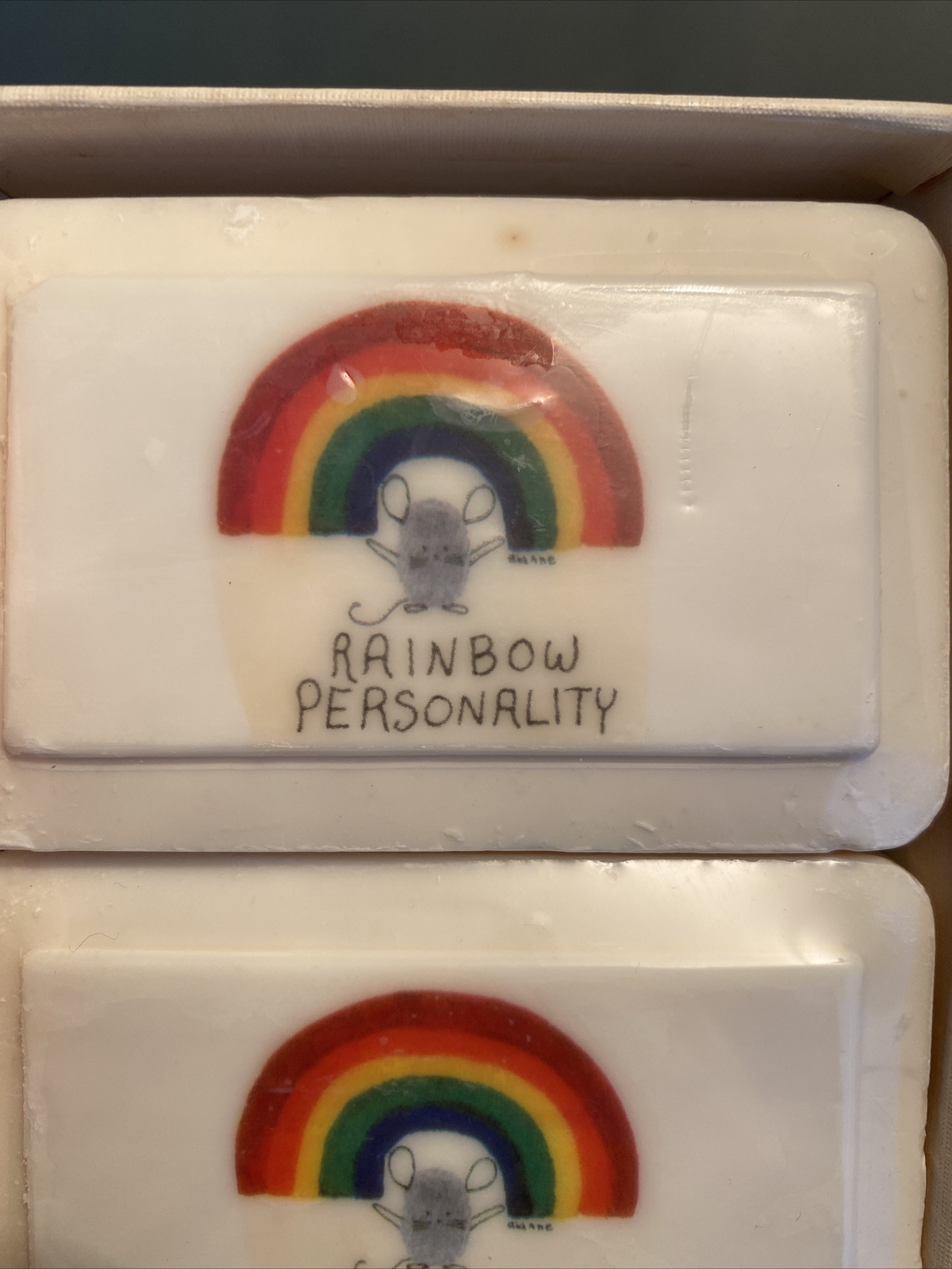 Vintage Katherine Gray Inc Soap Mouse With Rainbow French Milled Soap LGBT