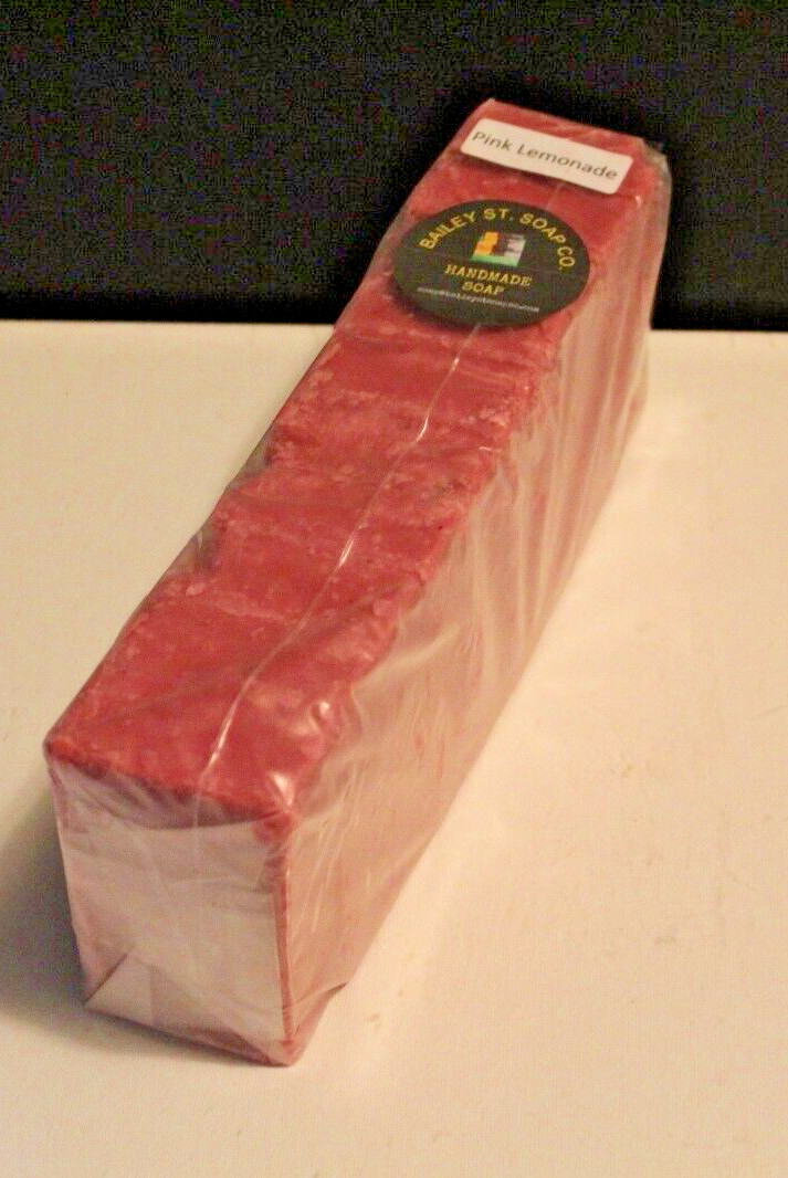 Pink Lemonade Cold Processed handmade soap loaf, 10 precut bars