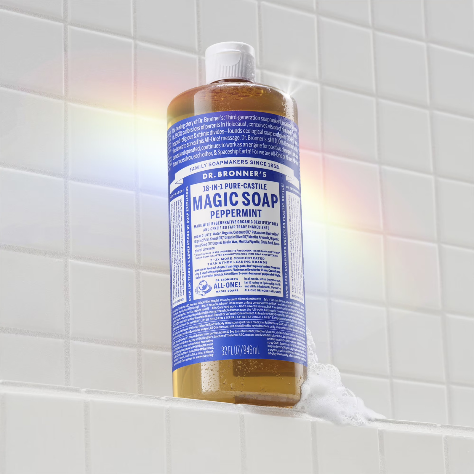3 pack Dr. Bronner’s Magic Soap – Peppermint – Pure-Castile Liquid Soap – 32 oz
