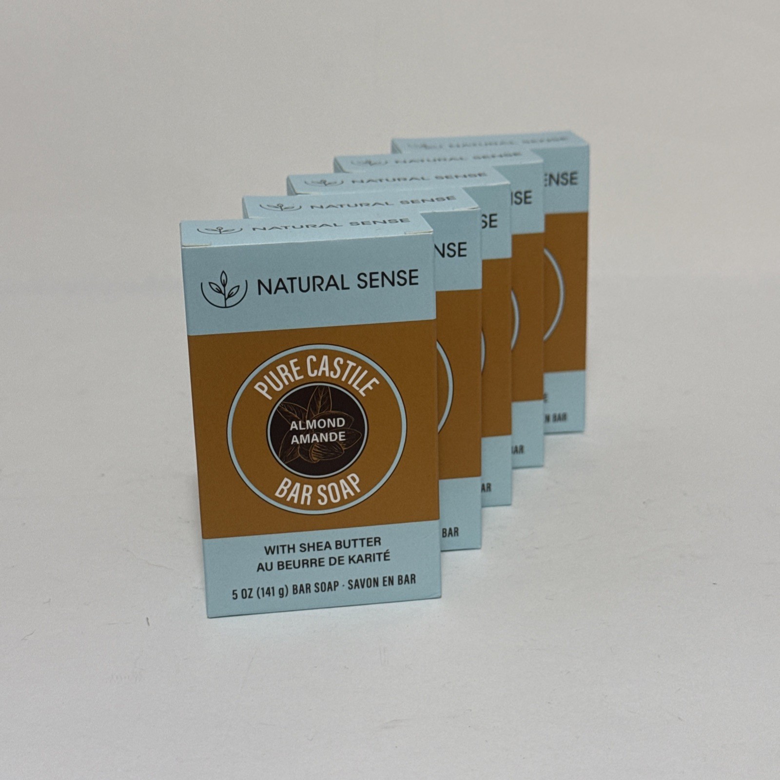 Natural Sense Pure Castile Almond Bar Soap Plant Based 5 oz (141g) ~ 5 Pack