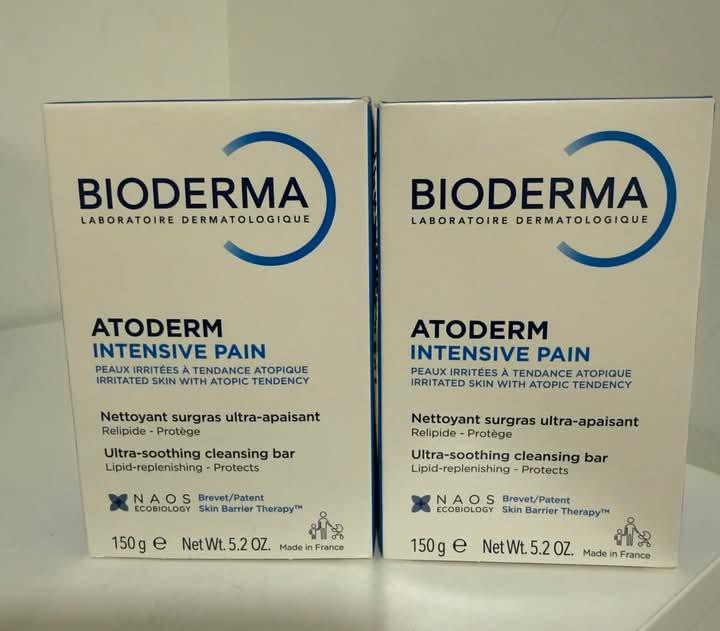 2 X Bioderma Atoderm Intensive Pain Ultra-Soothing Cleansing Bar 150g EXP 01/28