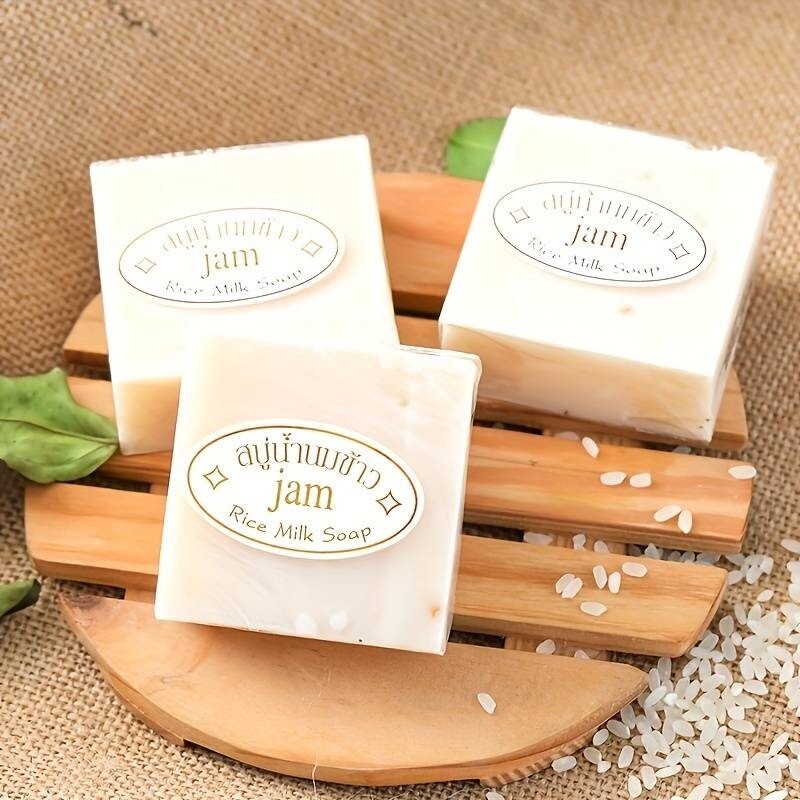 2 bars x 60 g. Thai Rice Milk Handmade Herbal Soap Collagen Acne Body Face