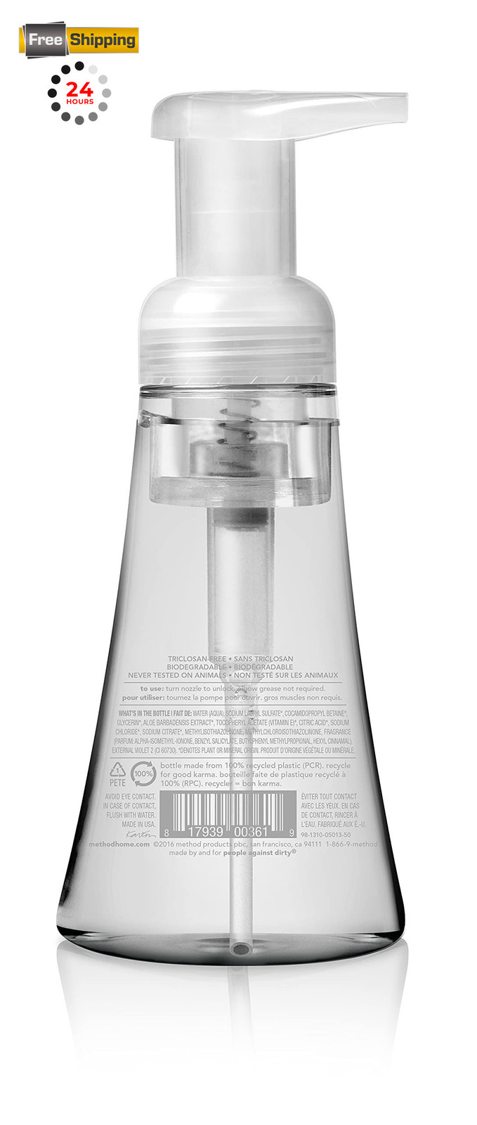 Method Foaming Hand Soap, Sweet Water, Paraben 10 Fl Oz (Pack of 3), WHITE