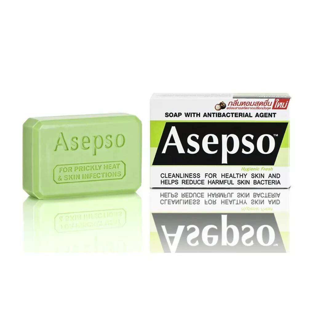 Asepso Bar Soap Hygienic Fresh For Prickly Heat & Skin Infections 80g x8